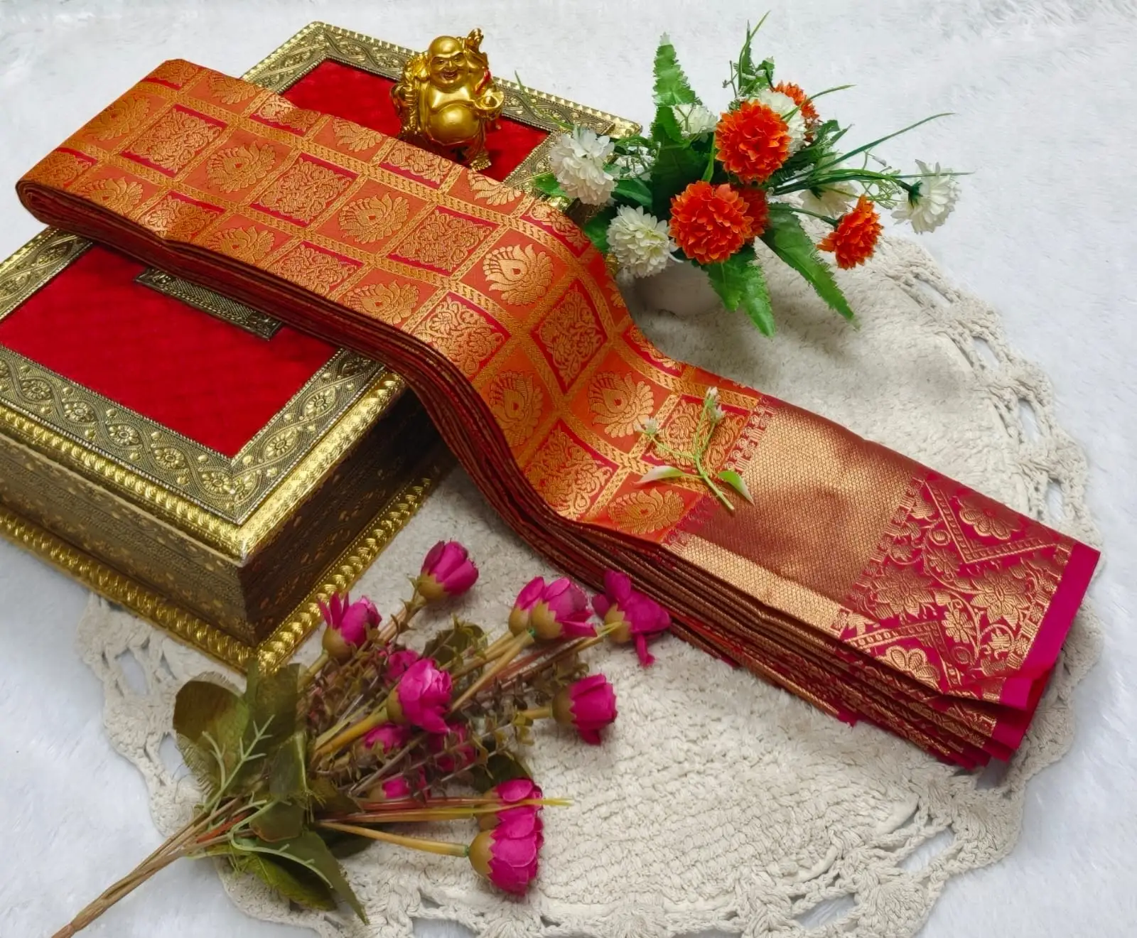 Muhurtham Jacquard Diamond Butta Saree